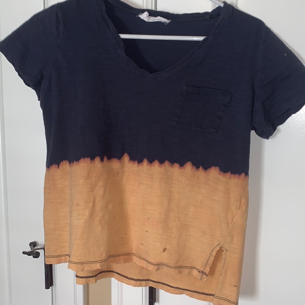 Distressed Two-Tone tee shirt Size SMALL